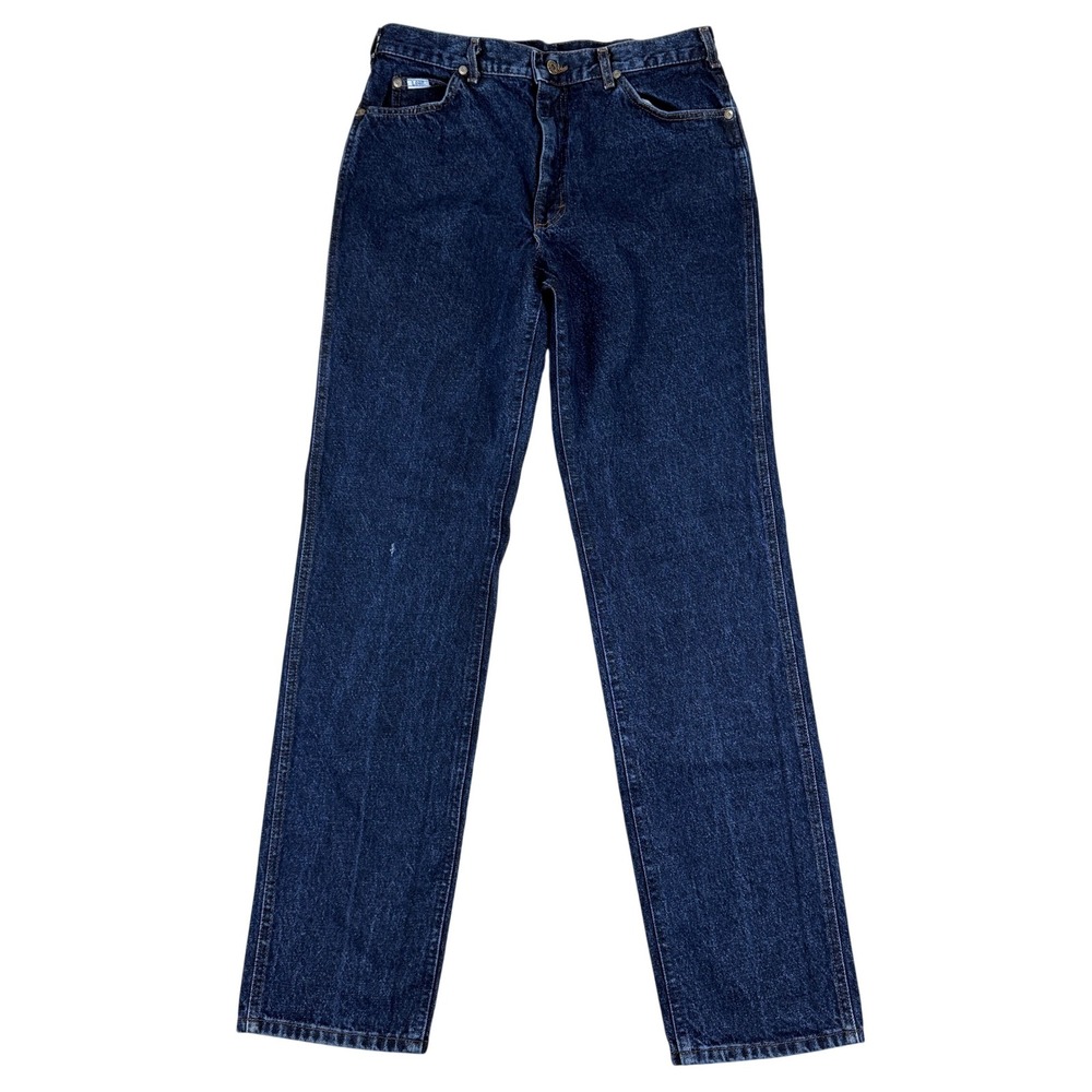 VTG Lee Jeans Men 34x34 (32x33.5) Blue Dark Wash Straight Leg 80s 90s Union USA